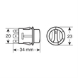 ΔΙΑΚΟΠΤΗΣ 4 ΘΕΣΕΩΝ 12/24V 10A ΣΤΡΟΓΓΥΛΟΣ 23mm