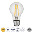 GloboStar® 99007 Λάμπα LED Long Filament E27 A60 Γλόμπος 8W 800lm 360° AC 220-240V IP20 Φ6 x Υ10.5cm Θερμό Λευκό 2700K με Διάφανο Γυαλί - Dimmable - 3 Χρόνια Εγγύηση