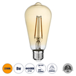 GloboStar® 99046 Λάμπα LED Long Filament E27 ST64 Αχλάδι 8W 720lm 360° AC 220-240V IP20 Φ6.4 x Υ14cm Ultra Θερμό Λευκό 2200K με Μελί Γυαλί - Dimmable - 3 Years Warranty