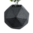 GloboStar® Artificial Garden CARNABY 20780 Επιδαπέδιο Πολυεστερικό Τσιμεντένιο Κασπώ Γλάστρα - Flower Pot Μαύρο Μ30 x Π30 x Υ30cm