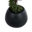 GloboStar® Artificial Garden COLOMBO 20695 Διακοσμητικό Πολυεστερικό Τσιμεντένιο Κασπώ Γλάστρα - Flower Pot Μαύρο Φ60 x Υ45cm