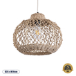 GloboStar® ECUADOR 02115 Boho Κρεμαστό Φωτιστικό Οροφής Μονόφωτο 1 x E27 AC220-240V IP20 - Φ35 x Υ28cm - Μπεζ Seagrass - Φύκι Πλέγμα Καμπάνα - 5 Χρόνια Εγγύηση