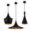 GloboStar® SHANGHAI BLACK 01025 SET 3 Μοντέρνα Κρεμαστά Φωτιστικά Οροφής Τρίφωτο 3 x E27 Μαύρα Μεταλλικά Καμπάνα