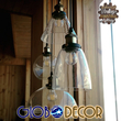 GloboStar® CONE 01169 Vintage Κρεμαστό Φωτιστικό Οροφής Μονόφωτο 1 x E27 Γυάλινο Καμπάνα Φ18 x Y20cm