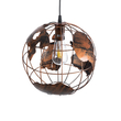 GloboStar® EARTH 01662 Vintage Industrial Κρεμαστό Φωτιστικό Οροφής Μονόφωτο 1 x E27 AC220-240V IP20 - Φ30 x Υ30cm - Καφέ Σκουριά Μεταλλικό Πλέγμα - 5 Χρόνια Εγγύηση