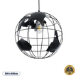 GloboStar® EARTH 01663 Vintage Industrial Κρεμαστό Φωτιστικό Οροφής Μονόφωτο 1 x E27 AC220-240V IP20 - Φ40 x Υ40cm - Μαύρο Μεταλλικό Πλέγμα - 5 Χρόνια Εγγύηση