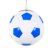 GloboStar® FOOTBALL 00644 Μοντέρνο Κρεμαστό Παιδικό Φωτιστικό Οροφής Μονόφωτο 1 x E27 Γαλάζιο Λευκό Γυάλινο Φ15 x Υ18cm