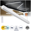 GloboStar® ORION 61031-P Γραμμικό Κρεμαστό Φωτιστικό Linear LED CCT 72W 8600lm 120° AC 220-240V Μ120 x Π5.5 x Υ7cm - Εναλλαγή Φωτισμού μέσω Τηλεχειριστηρίου All In One Ψυχρό 6000k+Φυσικό 4500k+Θερμό 2700k Dimmable - Λευκό - 3 Years Warranty