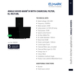 ELMARK EL-90J72BL ANGLE COOKER HOOD 800m3/h FILTER