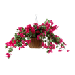 GloboStar® Artificial Garden RHODODENDRON HANGING PLANT 20634 Τεχνητό Κρεμαστό Διακοσμητικό Φυτό Τριανταφυλλιάς Y60cm