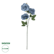 GloboStar® Artificial Garden GREY BLUE CLIMBING ROSE BRANCH 21188 Τεχνητό Διακοσμητικό Κλαδί Τριαντάφυλλο Γκρί Μπλέ Y66cm