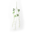 GloboStar® Artificial Garden WHITE WISTERIA FLOWER BRANCH 21513 Σετ 12 Τεχνητά Διακοσμητικά κλαδιά Βιστέριας Λευκό Φ45 x Υ120cm