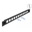 DELOCK D-Type patch panel 66900, 19"/1U, 12x ports, μαύρο