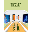 LDNIO φορτιστής τοίχου A2526C με καλώδιο, USB & USB-C, 45W PD, λευκός