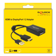 DELOCK αντάπτορας HDMI σε DisplayPort 1.2 62667, 4K, 25cm, μαύρος