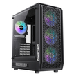 POWERTECH Gaming PC Case PT-1309, tempered glass, 4x ARGB fan, ATX, 340x200x436mm, μαύρο