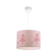 GloboStar® BALLERINA 204-0015 Παιδικό Κρεμαστό Φωτιστικό Φιγούρα Μονόφωτο 1 x E27 IP20 Ροζ Ύφασμα - Μ28 x Π28 x Υ70cm