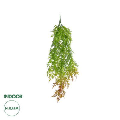 GloboStar® Artificial Garden HANGING FERN 20854 Τεχνητό Διακοσμητικό Κρεμαστό Φυτό Φτέρη Μ30 x Π14 x Υ85cm