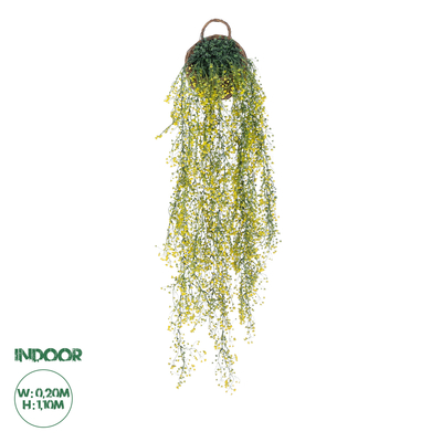 GloboStar® Artificial Garden GOLDEN BELL WILLOW 4 HANGING PLANT 20632 Κρεμαστό Τεχνητό Διακοσμητικό Φυτό Ιτίας  Y110cm