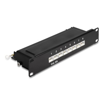 DELOCK patch panel 66872 για καμπίνα δικτύου 10"/1U, 8x ports, μαύρο