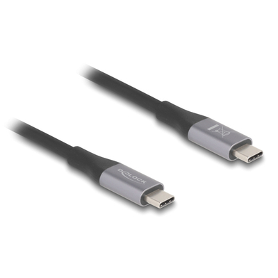 DELOCK καλώδιο USB-C 81191, 240W, 40 Gbps, 8K, 1m, E-Marker, μαύρο