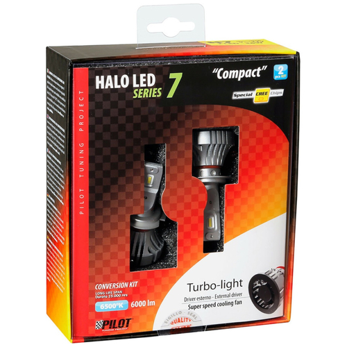 H7 9-32V 6.500K 6.000lm 72W PX26d HALO LED SERIE 7 COMPACT 8LED CREE 2ΤΕΜ. LED KIT