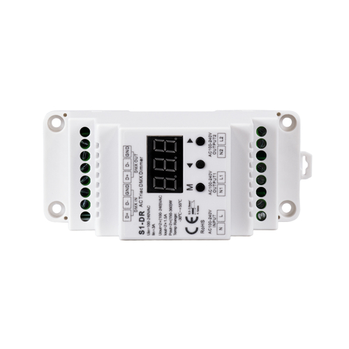 GloboStar® 70670 S1-DR SKYDANCE AC Triac DMX Dimmer Din Rail Ράγας 2 Καναλιών AC 100-240V 2 x 1.5A 360W - Max 3A 720W - IP20 DMX512 Μ11.5 x Π5 x Υ6.5cm - 5 Years Warranty