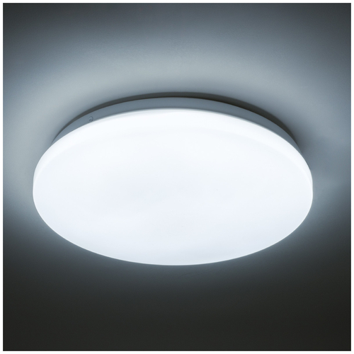 GloboStar® CELANO 61005 LED Πλαφονιέρα Οροφής Στρόγγυλη Φ26 20W 2000lm 120° AC 220-240V Αδιάβροχη IP54 Φ26 x Υ6cm Ψυχρό Λευκό 6000K - 3 Χρόνια Εγγύηση