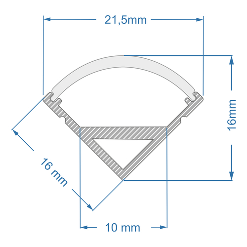 GloboStar® CORNER-PROFILE 70815-1M Προφίλ Αλουμινίου - Βάση & Ψύκτρα Ταινίας LED με Λευκό Γαλακτερό Κάλυμμα - Επιφανειακή Γωνιακή Χρήση - Πατητό Κάλυμμα - Ασημί - 1 Μέτρο - Μ100 x Π1.6 x Υ1.6cm