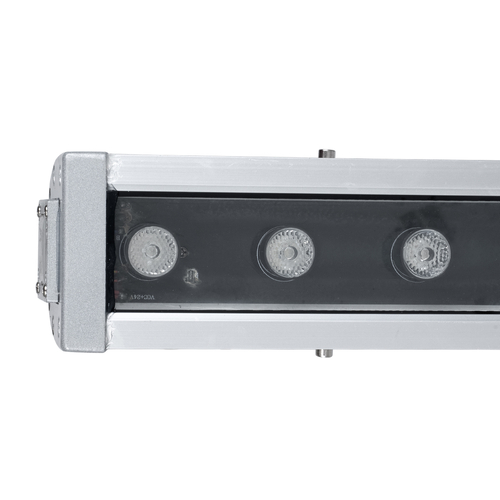 GloboStar® WASHER-DAIA S-90995 Μπάρα Φωτισμού Wall Washer LED 54W 5400lm 30° AC 230V Αδιάβροχο IP65 Μ100 x Π7.5 x Υ7cm Πολύχρωμο RGB DMX512 Display on Body - Ασημί