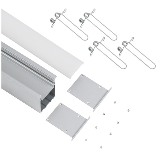 GloboStar® RECESS-PROFILE 70829-3M Προφίλ Αλουμινίου - Βάση & Ψύκτρα Ταινίας LED με Λευκό Γαλακτερό Κάλυμμα - Χωνευτή Χρήση - Πατητό Κάλυμμα - Ασημί - 3 Μέτρα - Μ300 x Π7.5 x Υ7cm