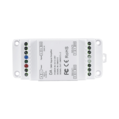 GloboStar® 73137 DA SKYDANCE DC DMX512 Signal Amplifier Din Rail Ράγας 2 Καναλιών DC 12-48V - IP20  Μ11.5 x Π5 x Υ6.5cm - 5 Χρόνια Εγγύηση