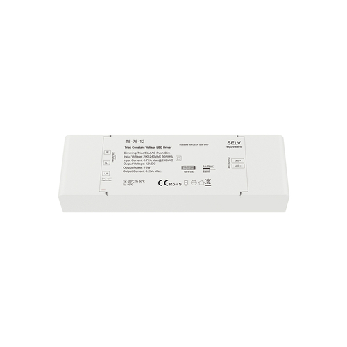 GloboStar® 73129 TE-75-12 SKYDANCE AC Triac Dimmer Push Dimming 1 Κανάλι AC 200-240V 1 x 6.25A 75W - Max 6.25A 75W - IP20 Μ18 x Π5.7 x Υ3cm - 5 Χρόνια Εγγύηση