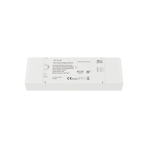 GloboStar® 73130 TE-75-24 SKYDANCE AC Triac Dimmer Push Dimming 1 Κανάλι AC 200-240V 1 x 3.125A 75W - Max 3.125A 75W - IP20 Μ18 x Π5.7 x Υ3cm - 5 Χρόνια Εγγύηση