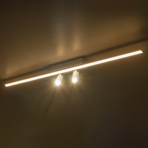 GLOBOSTAR® BARETTI 61227 Φωτιστικό Οροφής Linear Design LED CCT με Κινούμενα Σποτ LED Downlight 24W 2688lm 160° & 45° AC 220-240V IP20  - Εναλλαγή Φωτισμού μέσω Διακόπτη On/Off All In One Ψυχρό 6000k+Φυσικό 4500k+Θερμό 2700k Dimmable - Μ80 x Π5.5 x Υ5 cm - Λευκό - 3 Χρόνια Εγγύηση