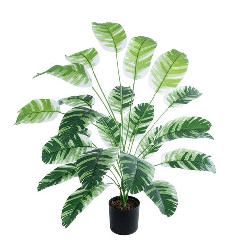 GloboStar® Artificial Garden BANANA ZEBRA 20918 Διακοσμητικό Φυτό Μπανανιά Ζέβρα Υ80cm