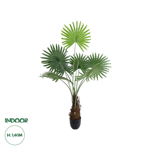 GloboStar® Artificial Garden SERENOA PALM PLANT 20971 Διακοσμητικό Φυτό Φοίνικα Σερενόα Φ60 x Υ140cm