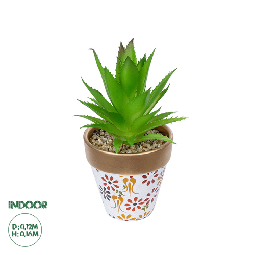 GloboStar® Artificial Garden SUCCULENT ALOE POTTED PLANT 21044 Διακοσμητικό Φυτό Αλόη Φ12 x Υ16cm