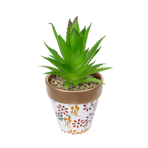 GloboStar® Artificial Garden SUCCULENT ALOE POTTED PLANT 21044 Διακοσμητικό Φυτό Αλόη Φ12 x Υ16cm