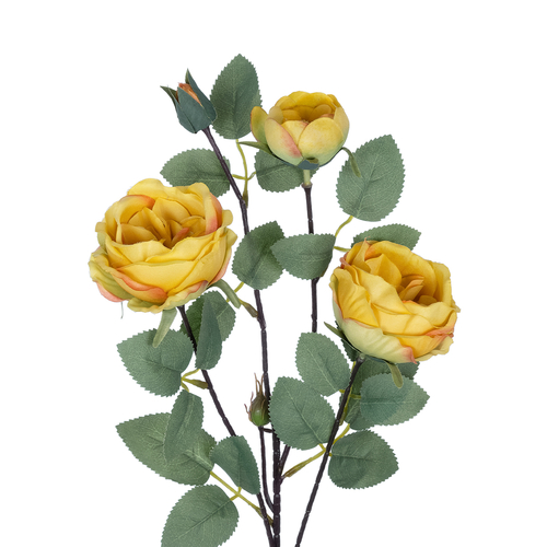 GloboStar® Artificial Garden YELLOW CLIMBING ROSE BRANCH 21186 Τεχνητό Διακοσμητικό Κλαδί Τριαντάφυλλο Κίτρινο Y70cm