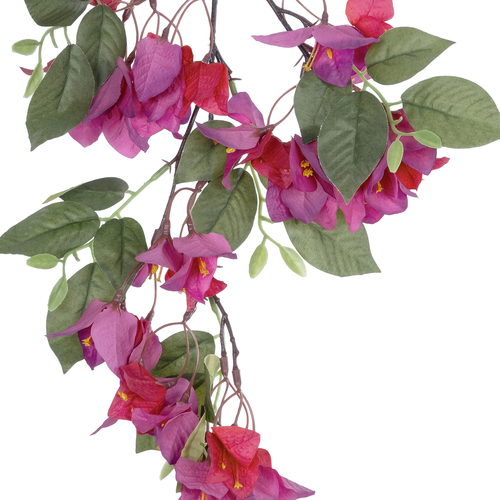 GloboStar® Artificial Garden BOUGAUVILLEA BRANCH 20644 Τεχνητό Διακοσμητικό Κλαδί Μπουκανβίλιας Φουξ Y80cm