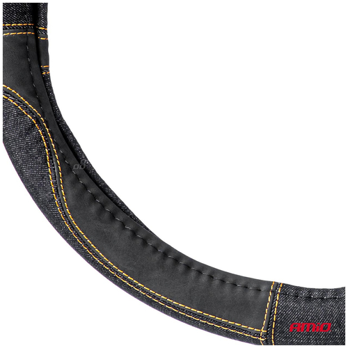 ΚΑΛΥΜΜΑ ΤΙΜΟΝΙΟΥ ΜΑΥΡΟ ΤΖΙΝ/DENIM (M) 37-39cm SWC-52-M ΜΕ ΜΑΥΡΕΣ & ΚΙΤΡΙΝΕΣ ΡΑΦΕΣ AMIO - 1 Τεμ.