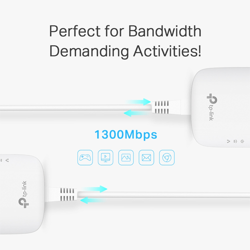 TP-LINK Passthrough Powerline Starter Kit TL-PA8010P, AV1300, Ver: 3.0