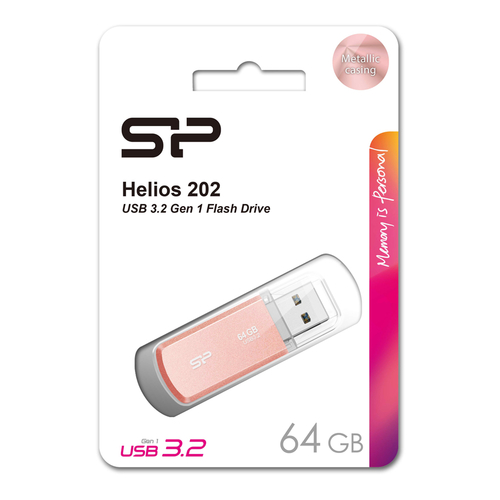 SILICON POWER USB Flash Drive Helios 202, 64GB, USB 3.2, ροζ χρυσό