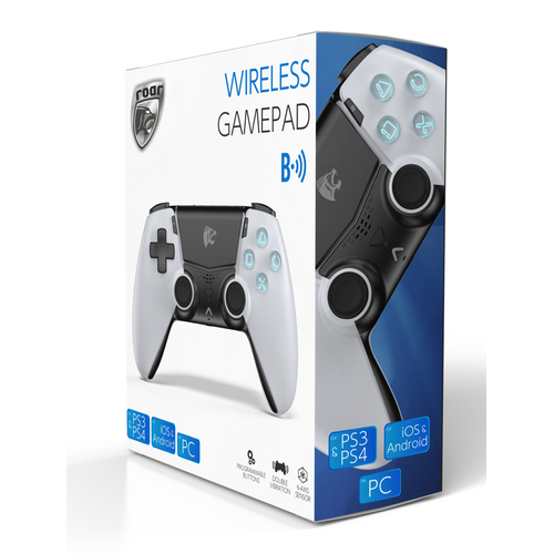 ROAR bluetooth gamepad RR-0021 για PS3/PS4, PC, iOs & android, λευκό