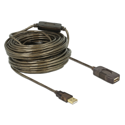 DELOCK καλώδιο USB 2.0 αρσενικό σε θηλυκό 82690, active, 20m, μαύρο