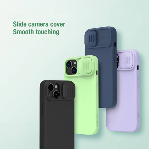 NILLKIN θήκη CamShield Silky Silicone για iPhone 15, μπλε