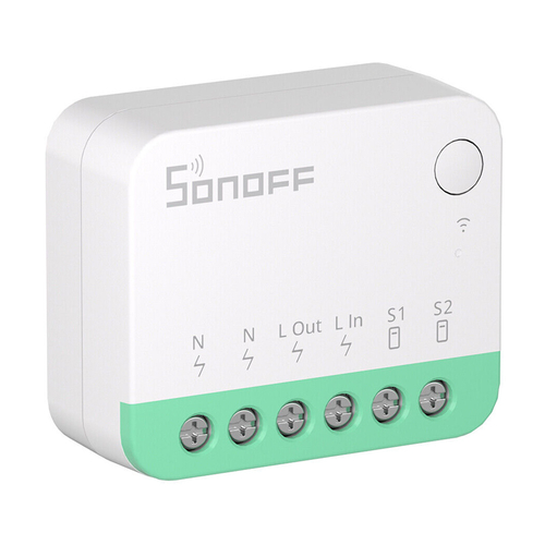 SONOFF smart διακόπτης MINIR4M, 2 κανάλια, Wi-Fi, 10A, λευκός