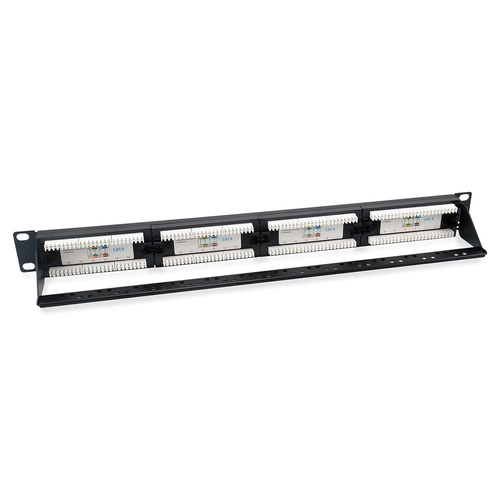 POWERTECH patch panel NETW-0027 για rack 19"/1U, 24 θυρών, CAT 6 UTP, μαύρο