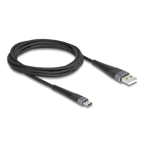 DELOCK καλώδιο USB σε USB-C 81122, 60W, 480Mbps, 2m, μαύρο